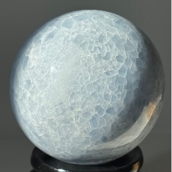 Large Blue Calcite Sphere – Over 3 lbs of Tranquil Beauty - Picture 5 of 11
